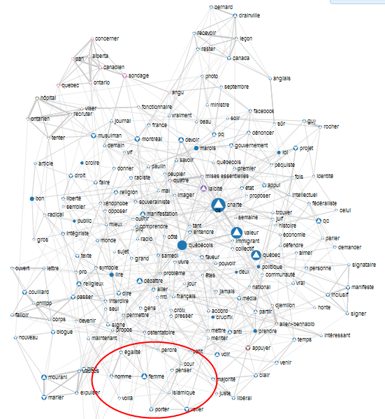 Carte lexicale du flux #charte - en français - sur Twitter